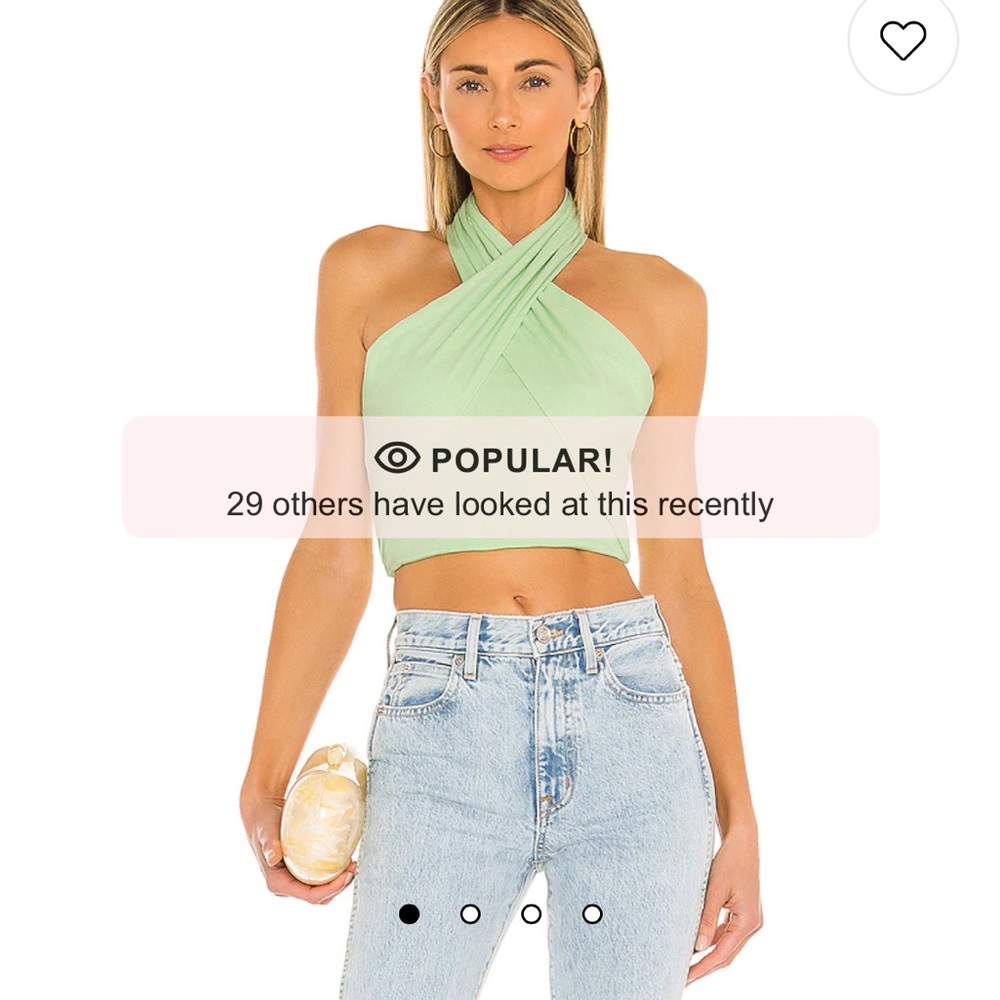 Superdown Amelia Wrap Top in Green L